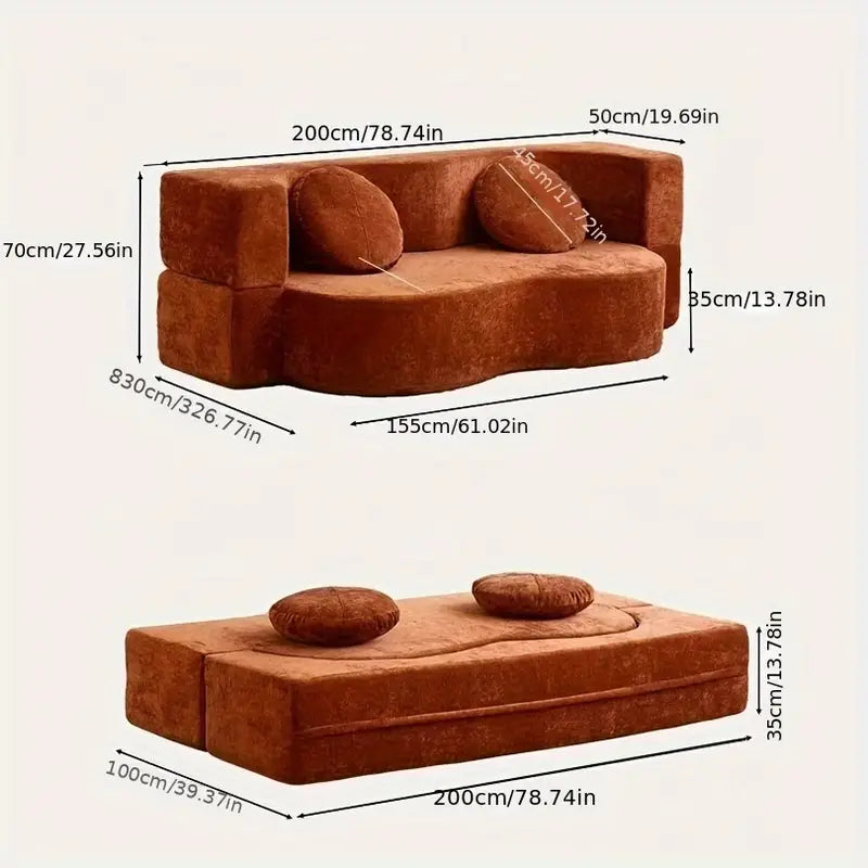 🛋️ Canapé-Lit Pliable 🛋️  | Confort Haute Densité & Housse Lavable – Idéal Petits Espaces